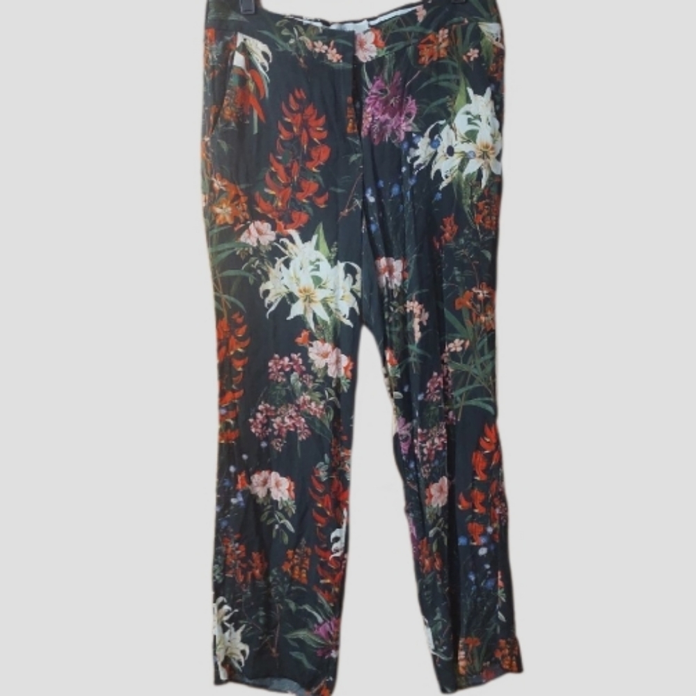 MARELLA • 100% SILK FLORAL DRESS PANTS